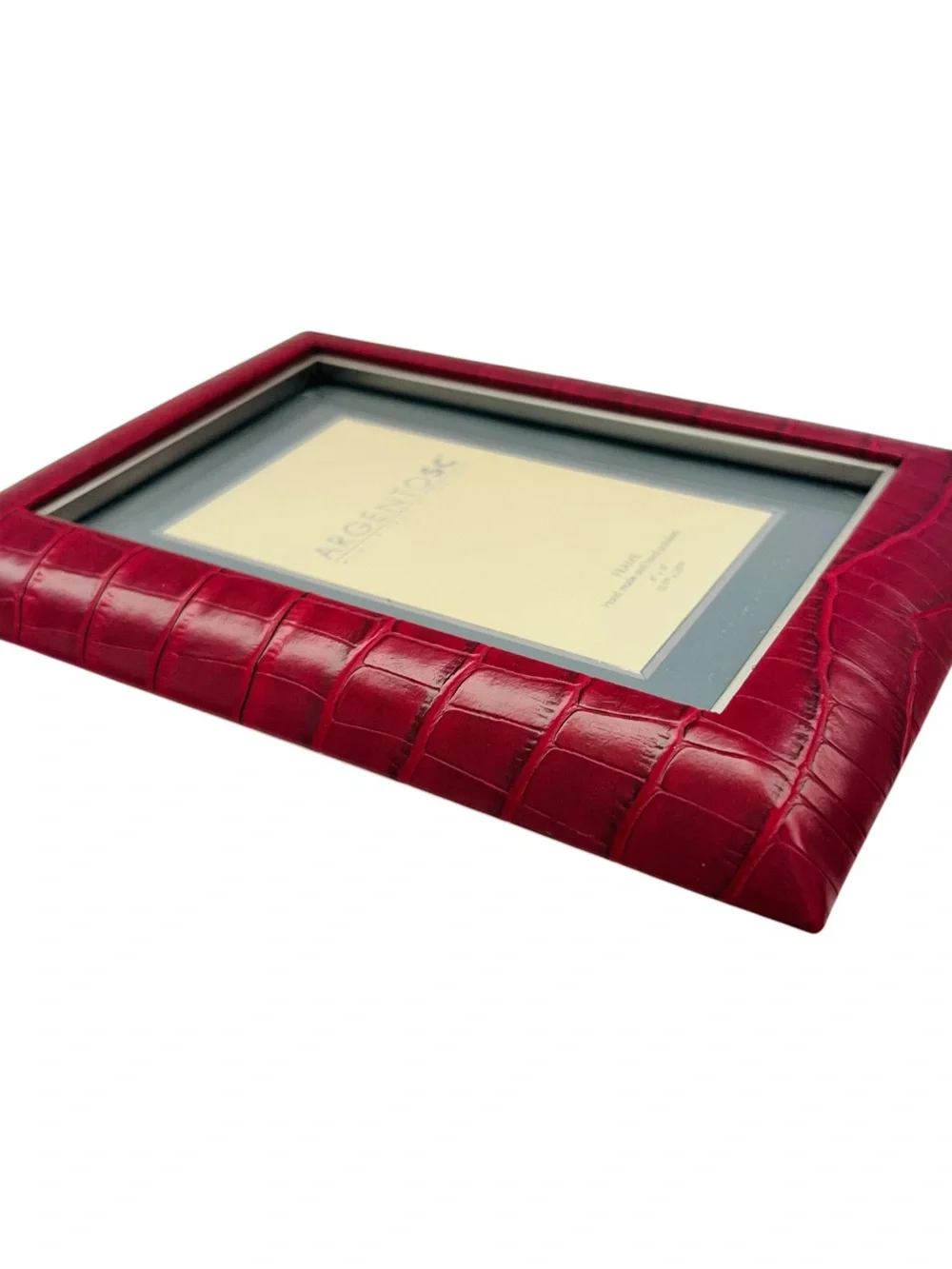 Vintage Argento SC Burgundy Faux Croco Picture Frame